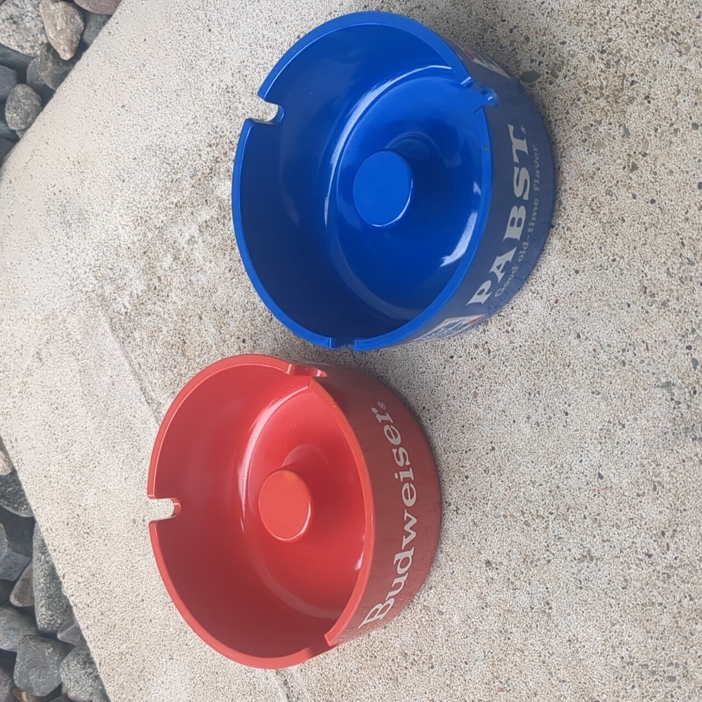 Pabst and Budweiser Vintage ashtrays